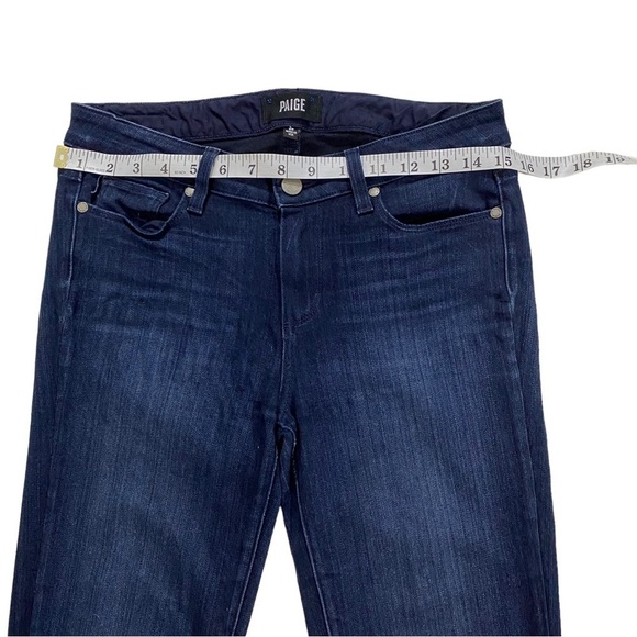 Paige Skyline Skinny in Georgie Wash Women Jeans Sz 28 x27 Dark Whiskered Denim - Picture 7 of 16